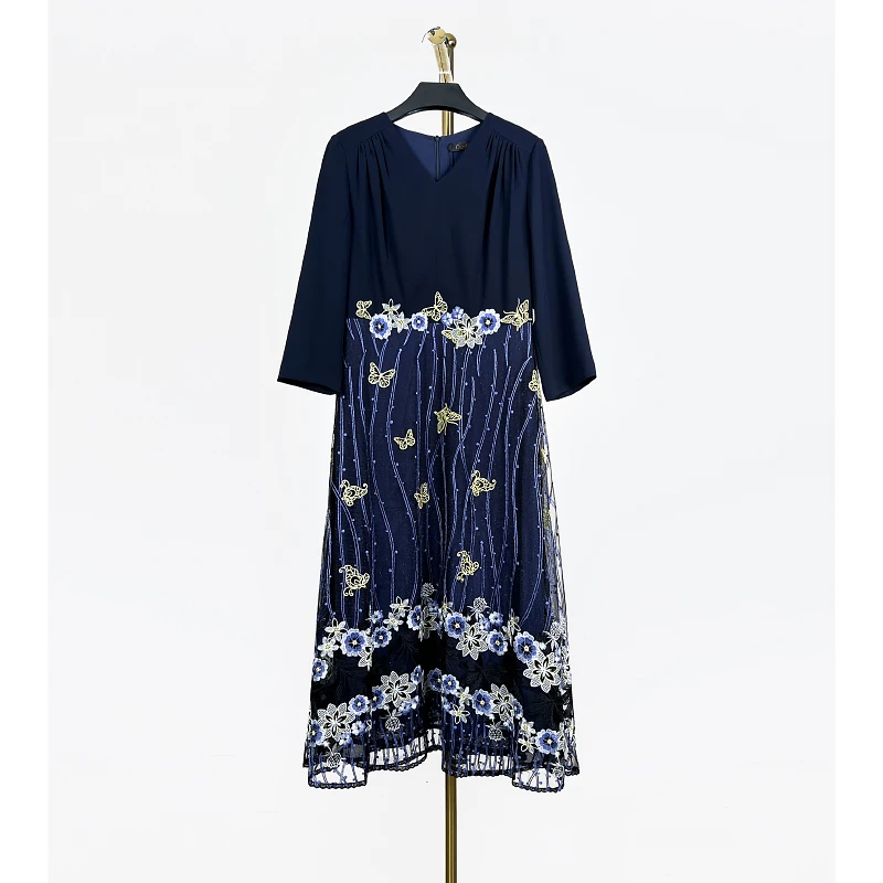 秋冬新款洋气时尚气质连衣裙 欧5011P