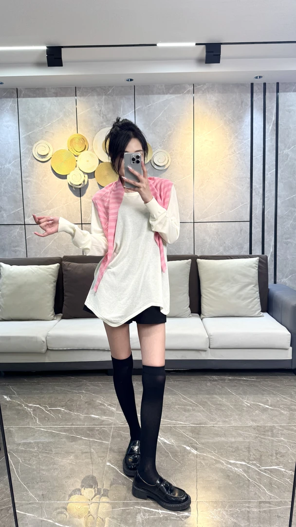 5508#秋季新款宽松时尚显瘦长袖T恤卫衣搭配披肩上衣气质