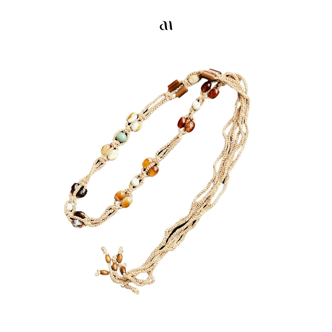 Aiko专属  波西米亚风编织腰链   民族风流苏腰带