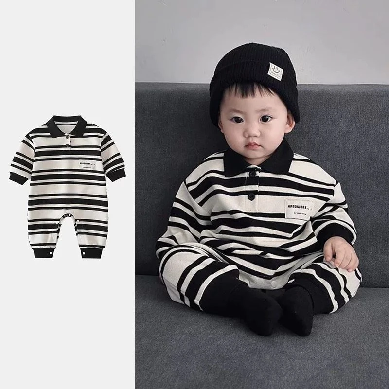 婴幼儿春装宝宝p领外出服男春秋季衣服婴儿长袖新款春天olo连体