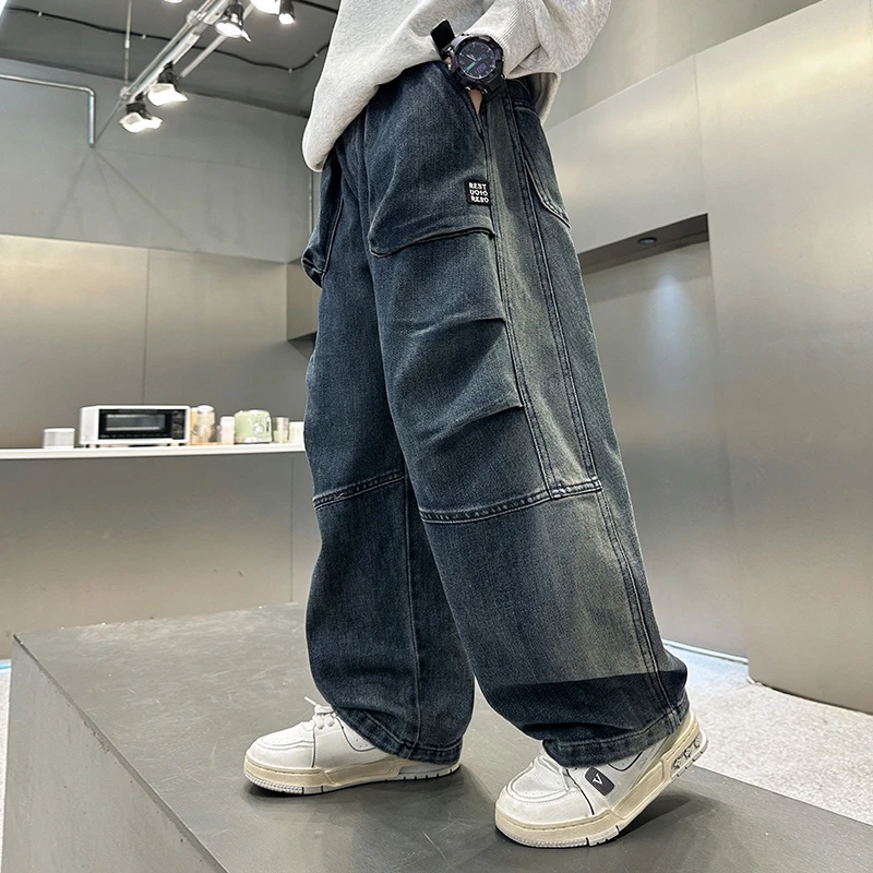 男童牛仔裤春秋裤子6-12岁潮款儿童秋装长裤中大童休闲裤秋季百搭