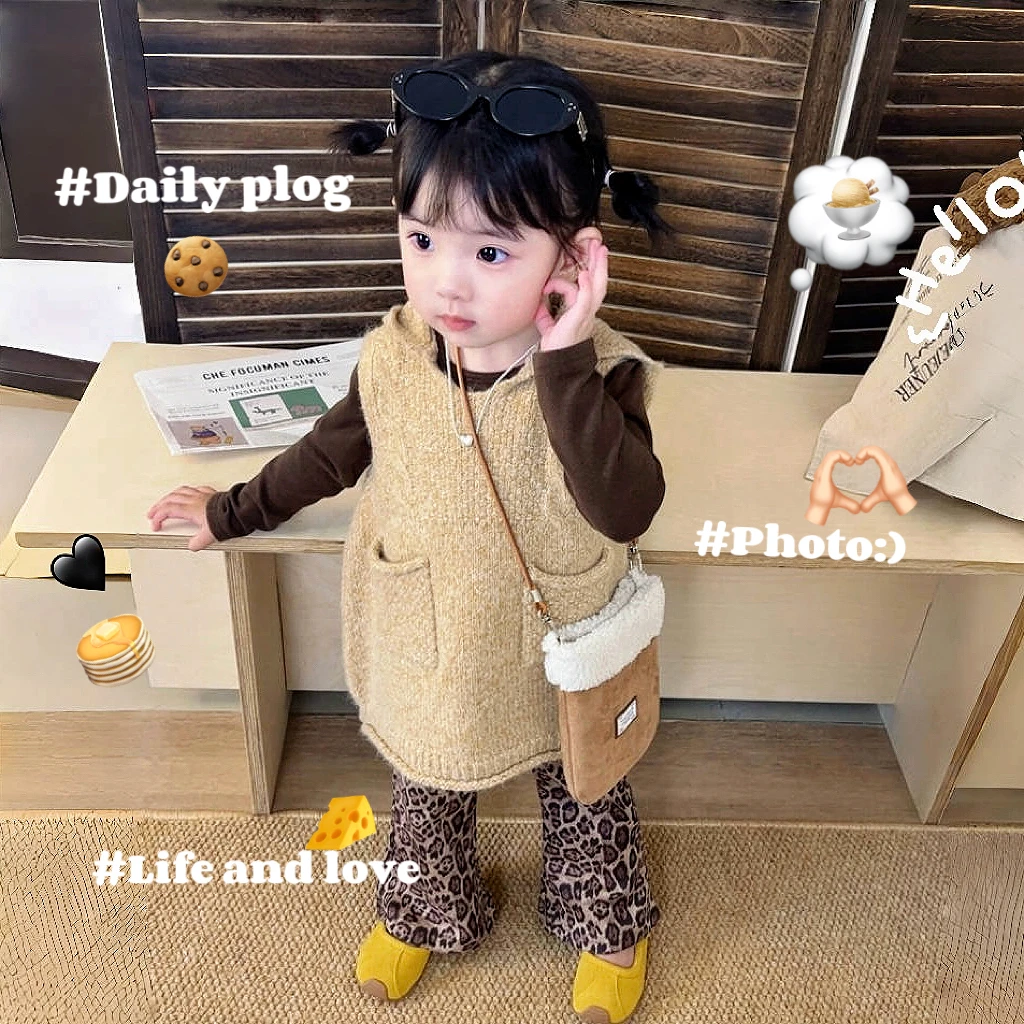 【南港的秋】86180MY连帽毛衣马甲裙鱼子酱品牌童装女童