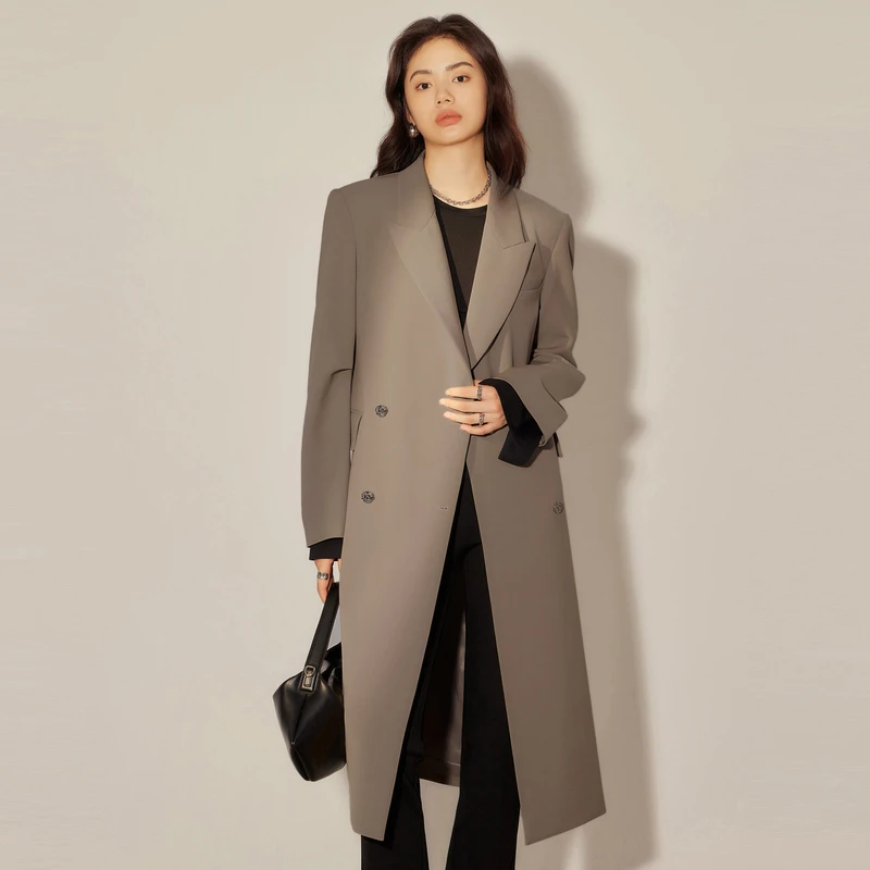 HPLY/荷比俪【七语专享】小众设计师廓形长西装外套HDD32520041