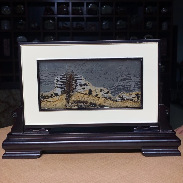 广西国画石摆件，观赏收藏