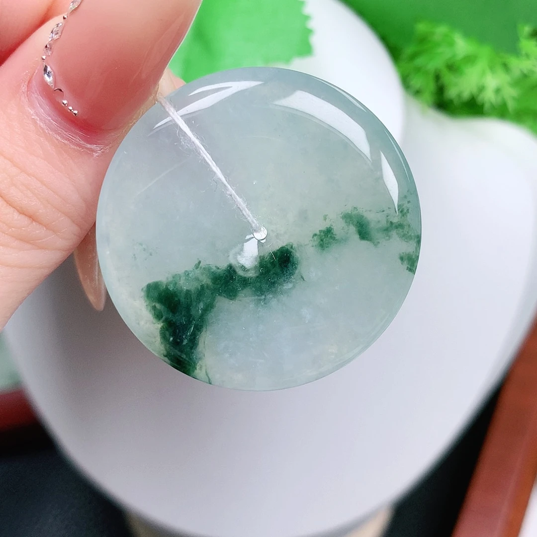 翡翠未镶嵌颈饰平安35.7-5.6