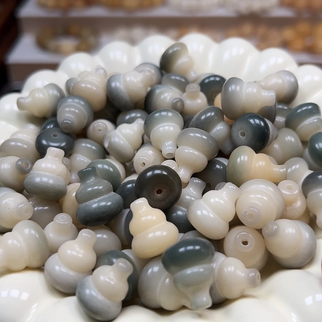 手串菩提根/象牙果瑕疵绿飘葫芦100颗批发