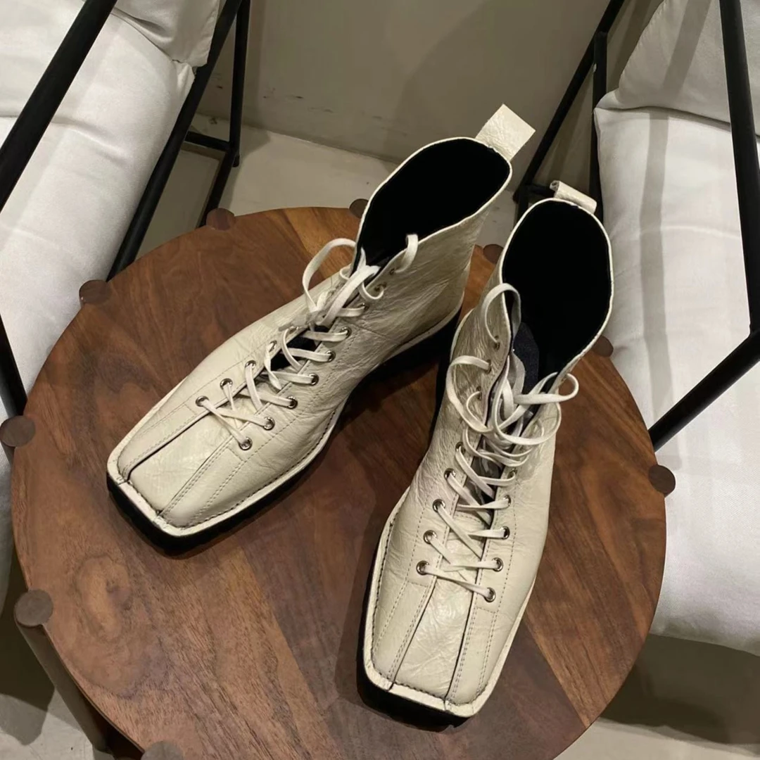 GOLDENBARRY【福 利】645002方头系带短靴