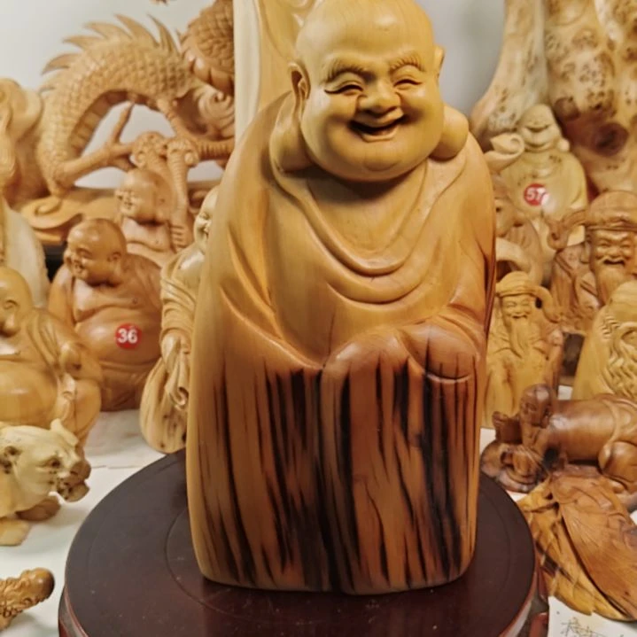 柏木虎皮纹乐乐摆件