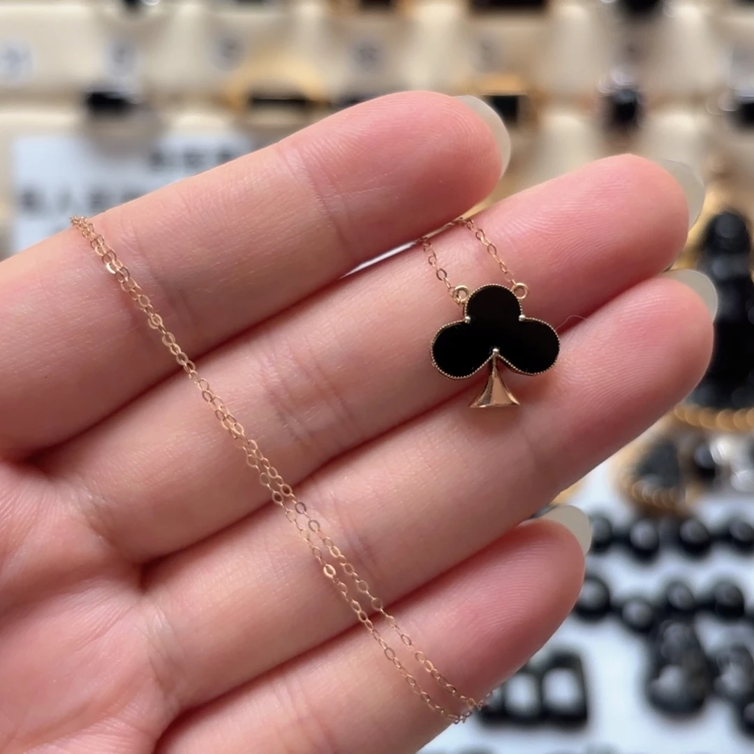 翡翠18K金镶嵌颈饰缅甸翡翠