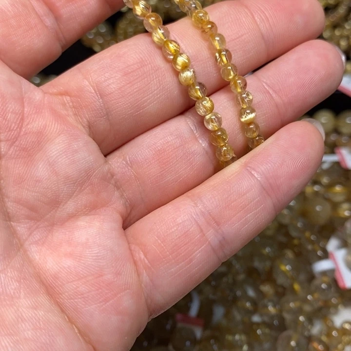发晶手链未镶嵌7*天然钛晶
