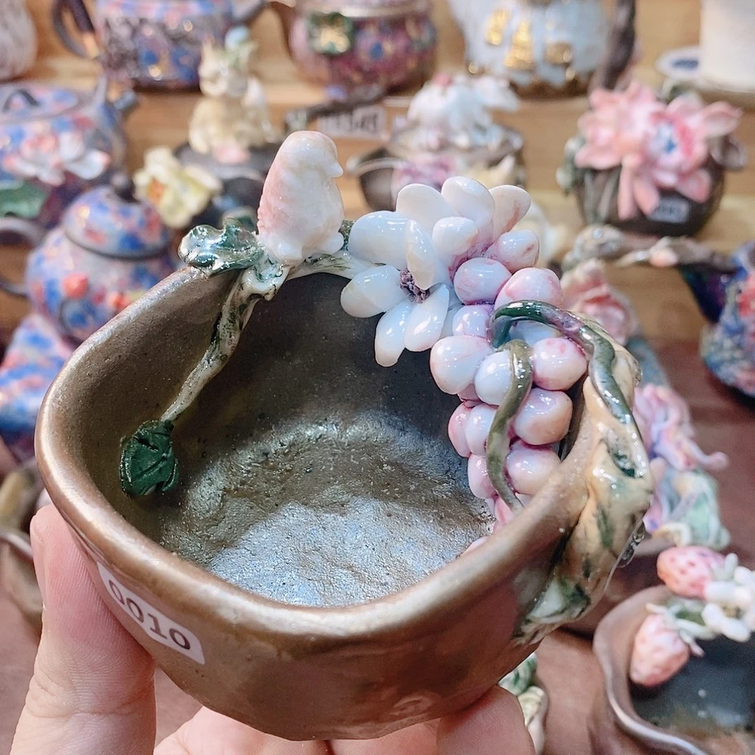 粗陶志野柴烧茶器
