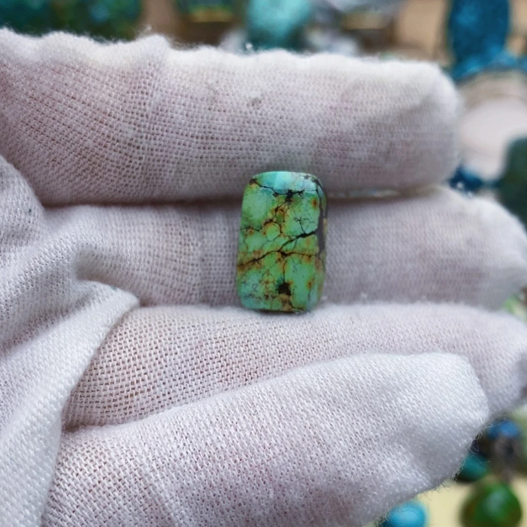 定制绿松石未镶嵌三彩唐八棱