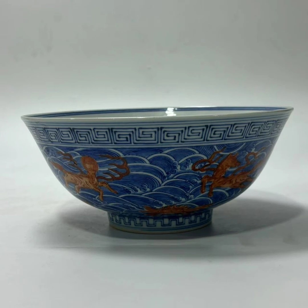 HJD2501-152青花矾红海八怪碗