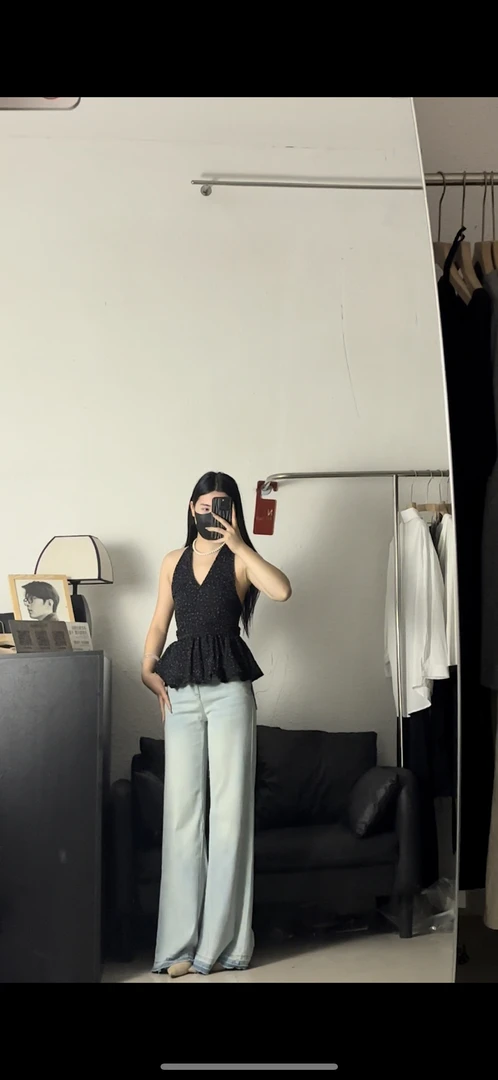 浅色弹力微辣牛仔裤女夏季薄款新款喇叭牛仔裤