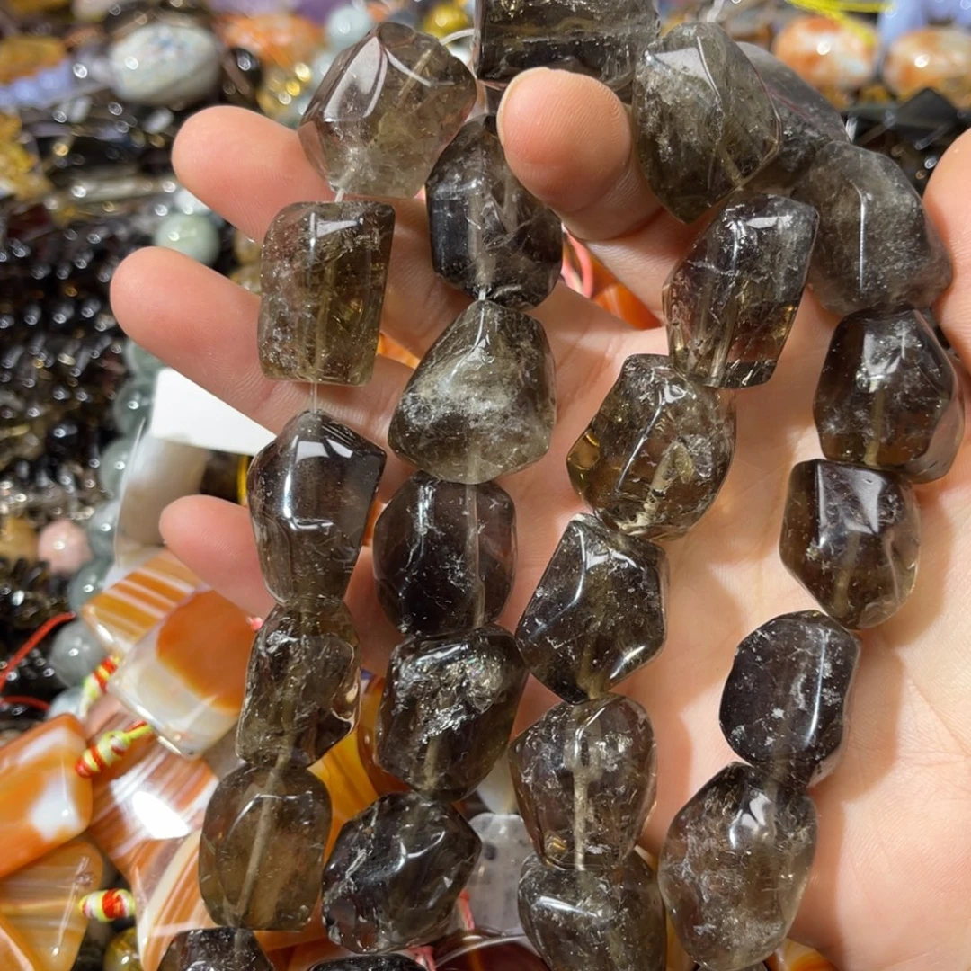 紫晶珠宝半成品银S925镶嵌原矿茶晶随行