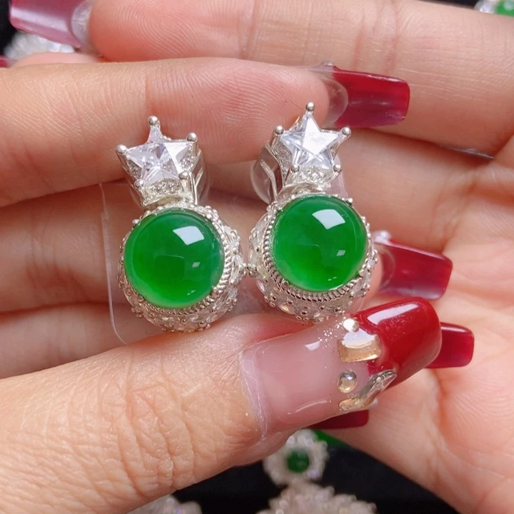 翡翠颈饰银S925镶嵌九*鹿定制镶嵌，不退不换