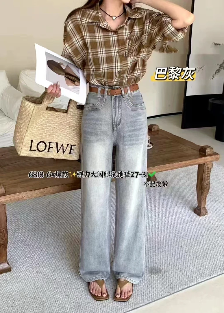 6912新款女牛仔直筒裤时尚百搭显瘦显高
