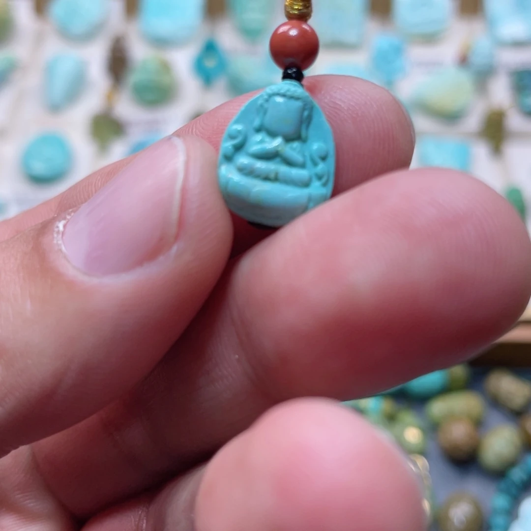 绿松石耳饰银S925镶嵌