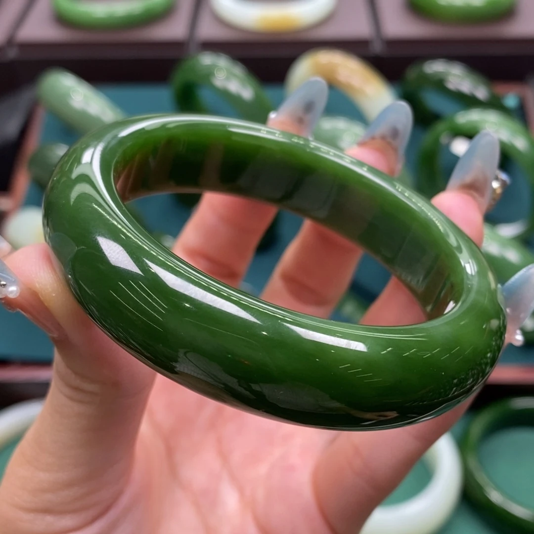 和田玉（碧玉）未镶嵌手镯5859