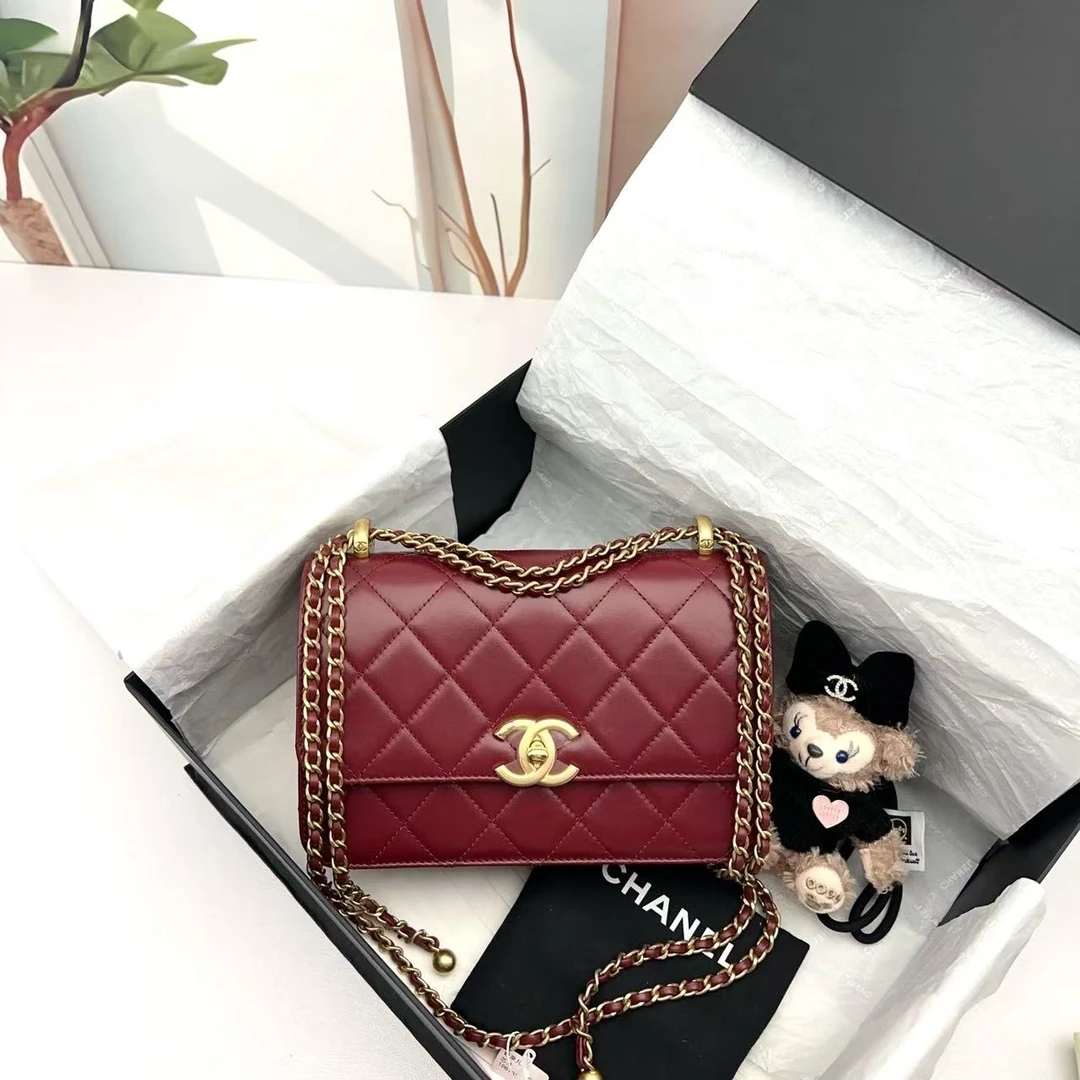 95新 Chanel/香奈儿 C536004875 红色芯片款/非真假不退补不换