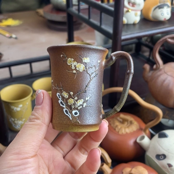 柴烧梅花杯柴烧梅花杯