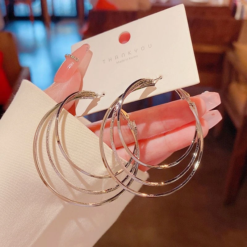 铜合金耳饰 耳饰女冷淡风耳环大圈圈甜美风日韩YF586