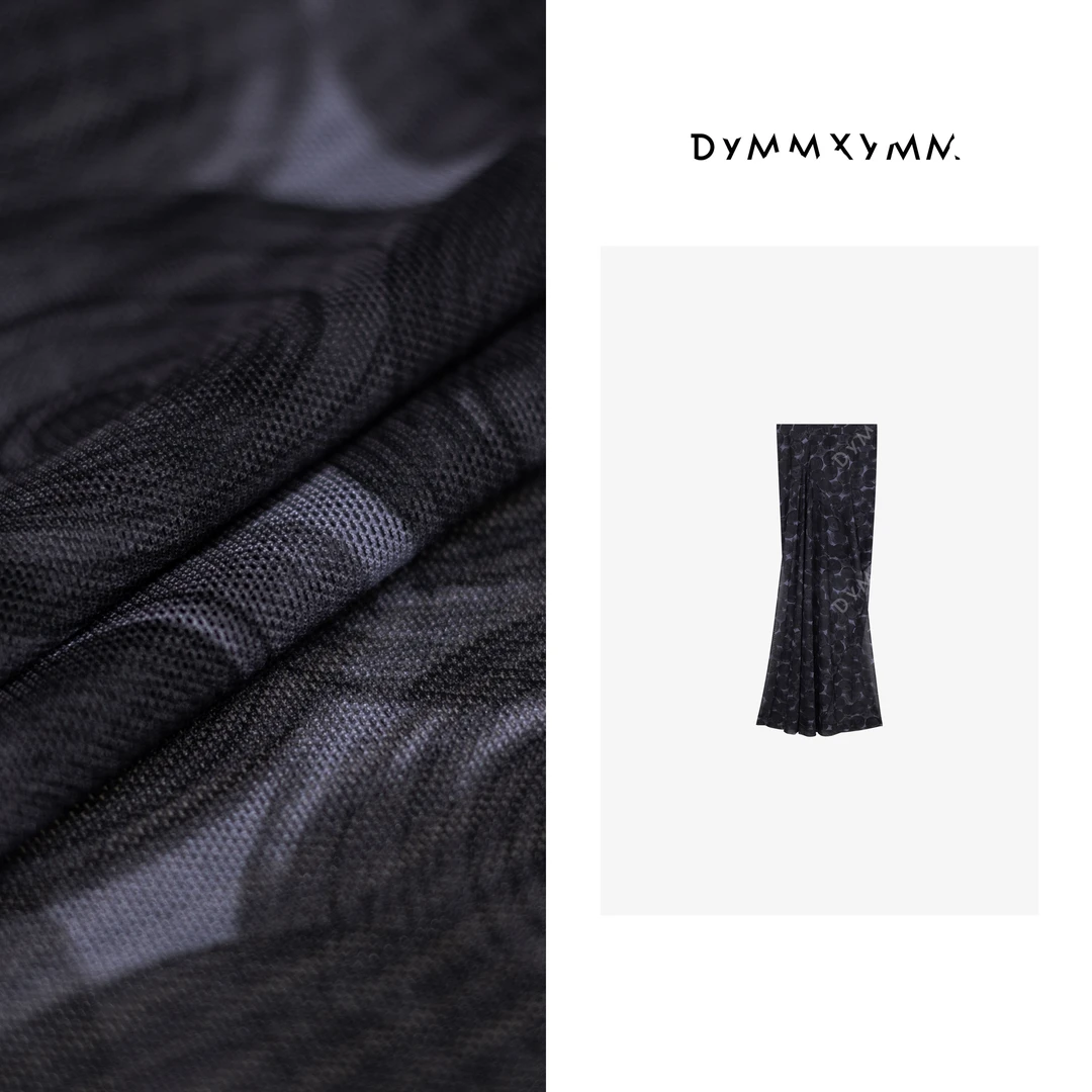 【DYMMXYMM】-DVN·早春极简风高级感暗紫色圈圈印花半裙-5SS6076