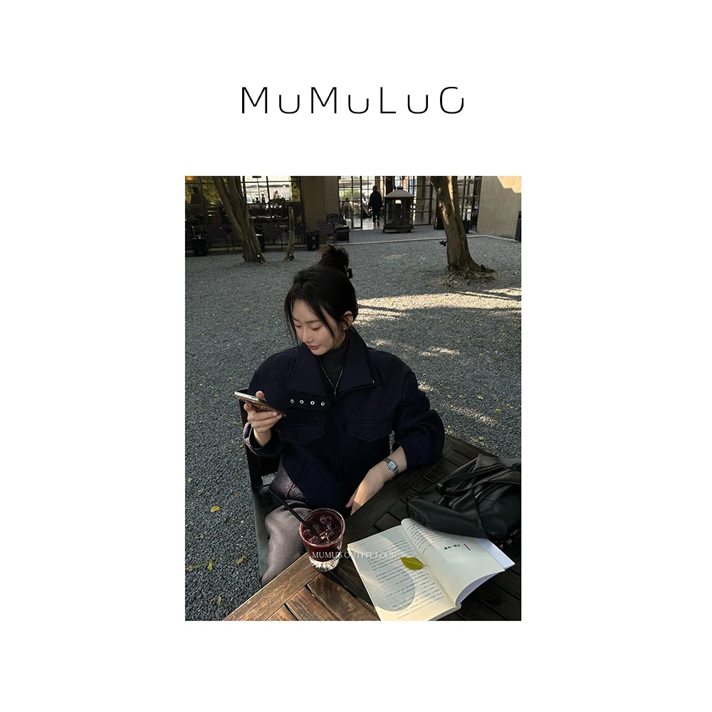 罗炑炑‘’松弛慵懒’‘双面绒感廓形设计感羊毛卫衣 MML1529