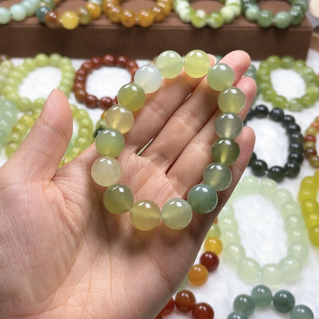 蛇纹石玉手链未镶嵌星****子