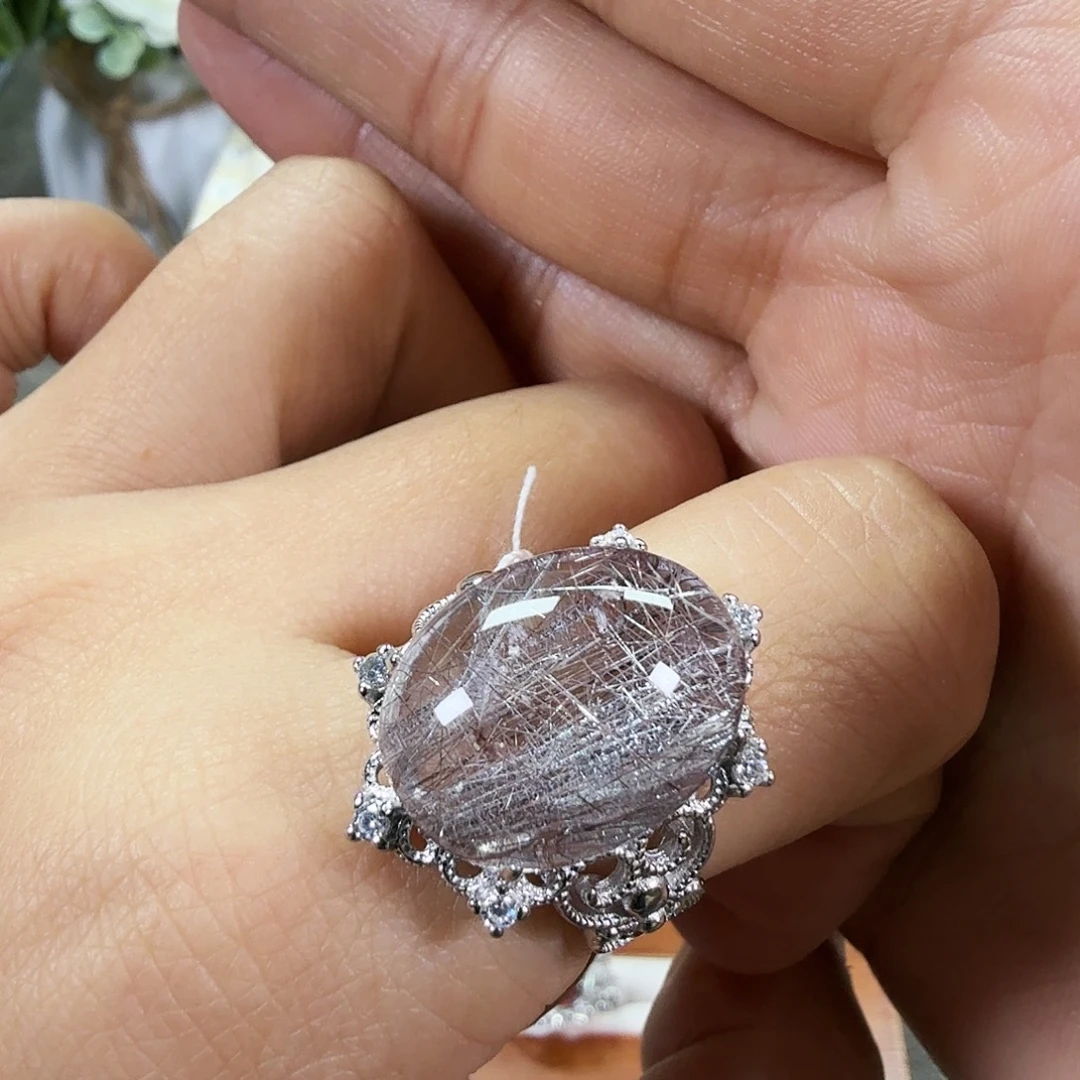 C****水晶戒指银S925镶嵌