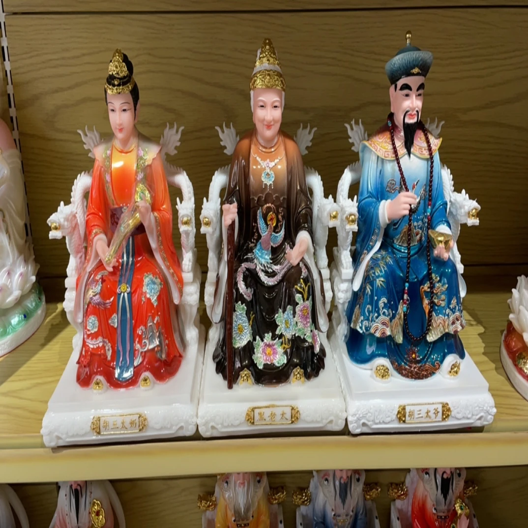 12寸精品合成汉白玉黑妈妈胡三太爷胡三太奶手工桌面摆件