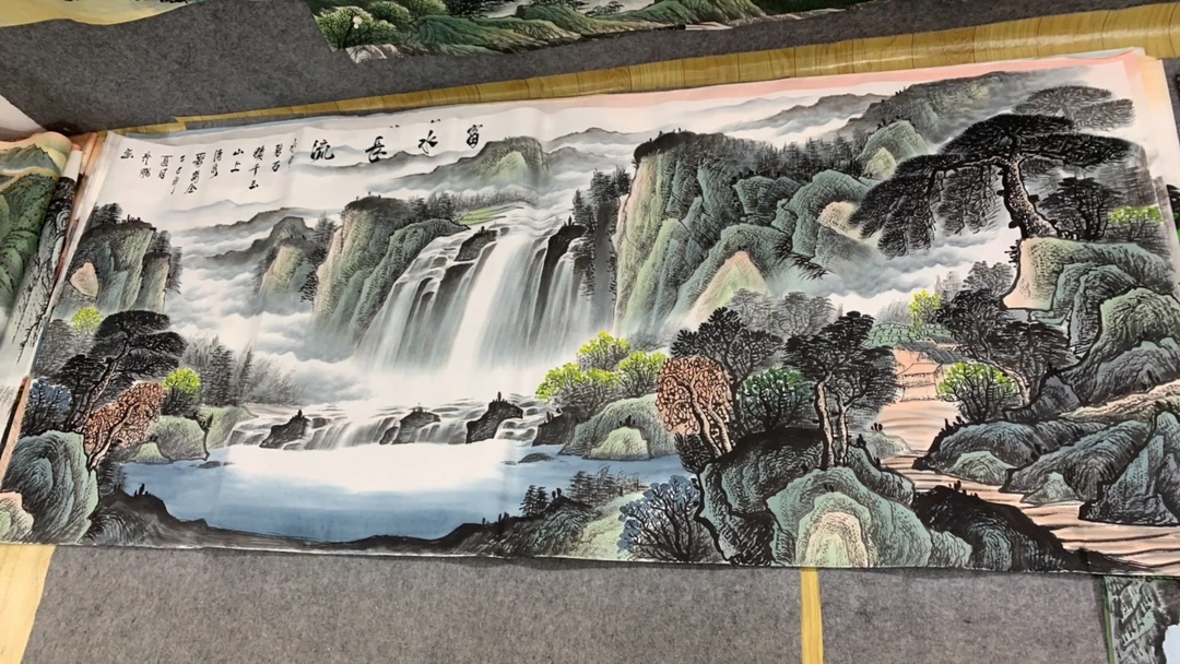 富水长流240cm×100cm小八尺山水画客厅办公室挂