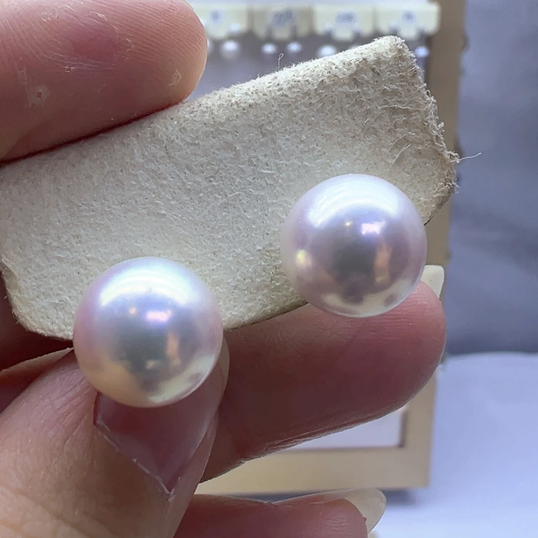 18K金镶嵌淡水珍珠耳饰