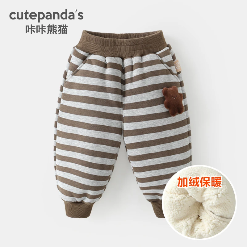 【清仓】婴儿衣服复合一体绒长裤子秋冬装儿童男女童加绒裤Y9337