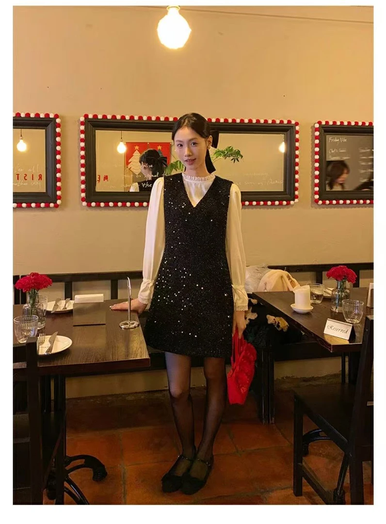 裙长80    2907【法式酒心】连衣裙套装