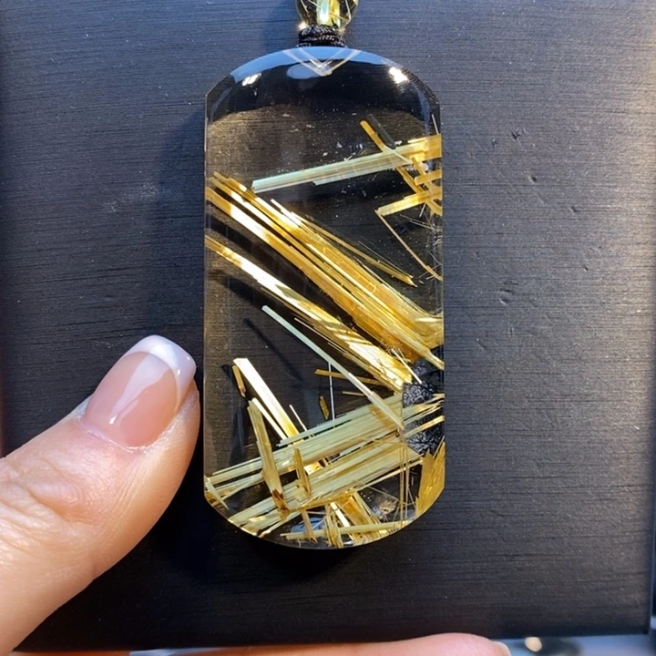 未镶嵌颈饰发晶高品质钛晶平安无事牌吊坠