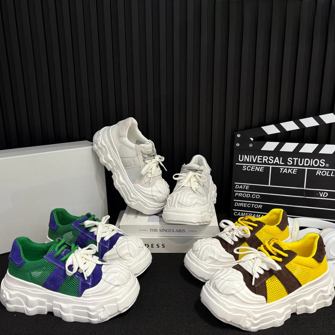 夏季运动风拼色增高时尚休闲鞋溶解鞋透气女鞋厚底韩版百搭