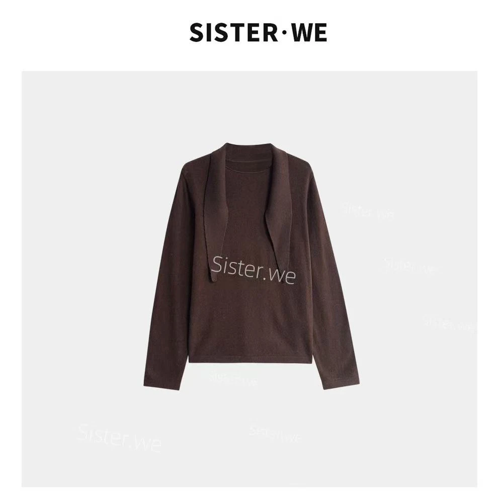 【no退no换】薇姐【似菀】Sister·We设计感纯色简约针织上衣  90181