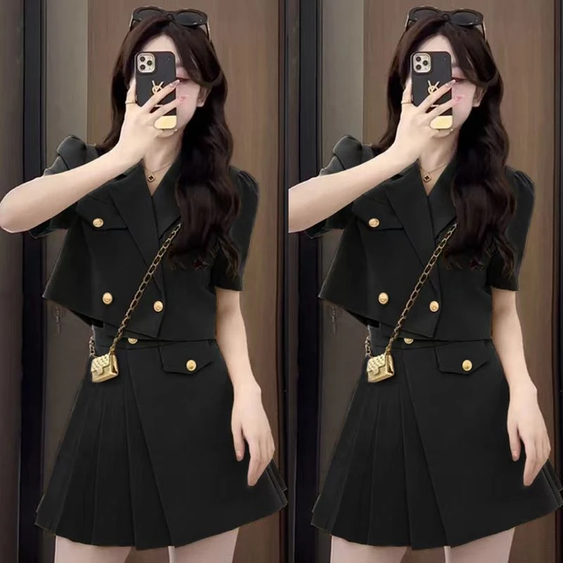 小香风套装夏季2025时尚新款盐系轻熟御姐风显瘦短款西装外套