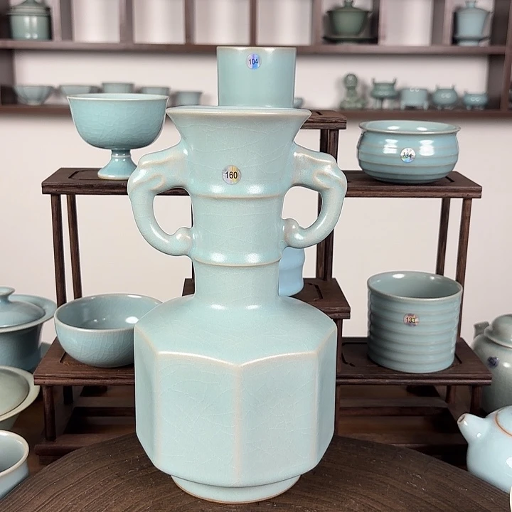 瓶编号160仿古釉双耳瓶