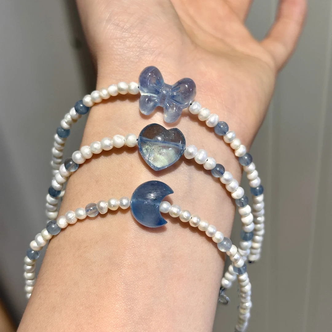 天然海蓝宝石设计款手串 多样性发其一 H102