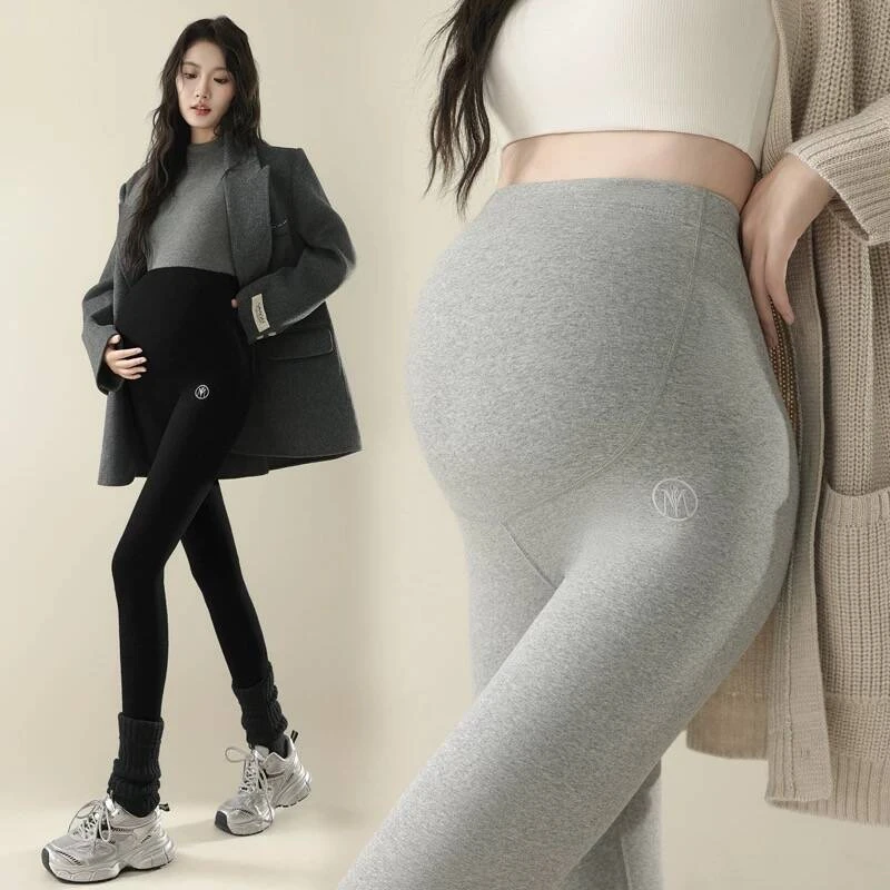 孕妇裤秋冬季加绒加厚可调节托腹打底裤子外穿保暖小脚裤棉裤