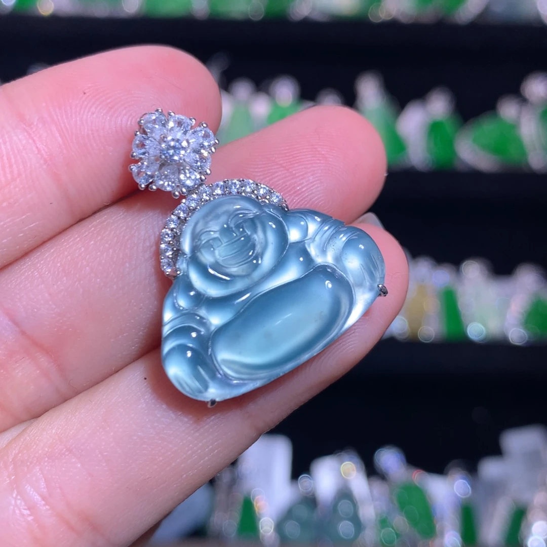 【闪购商品】颈饰银S925镶嵌翡翠天然翡翠