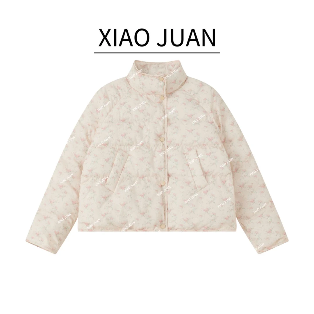 J1612 【大漂亮】 碎花棉服外套女秋冬新款可爱慵懒风百搭上衣