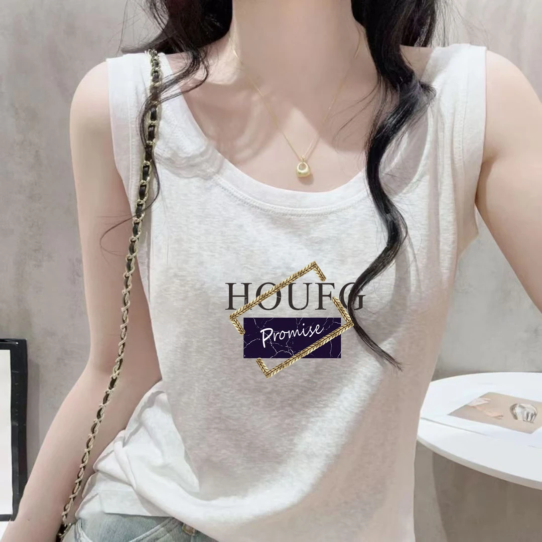 宽松韩版吊带女士夏季雪花棉甜美U领背心ins风内搭遮肉休闲打底衫