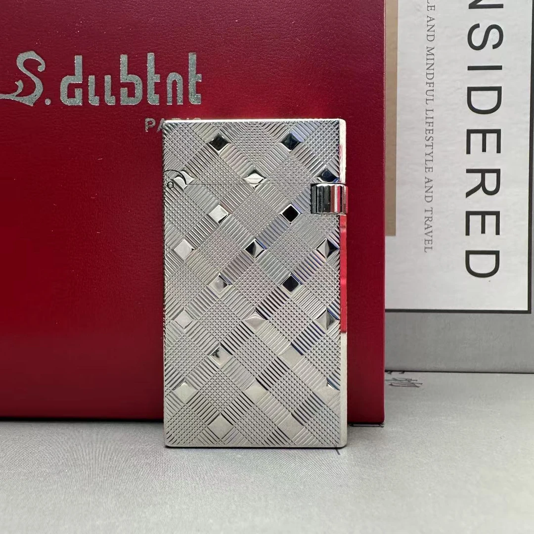 都柏特一往情深纯铜加气侧滑mini银色打火机雕刻