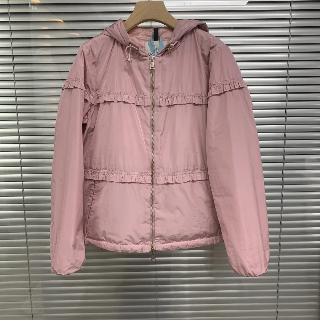 99新 MONCLER 粉色连帽夹克外套/1码/A04022