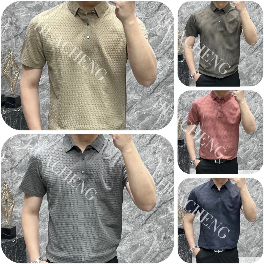 【画成】夏季简约百搭纯色透气短袖高品质商务休闲POLO衫 46635