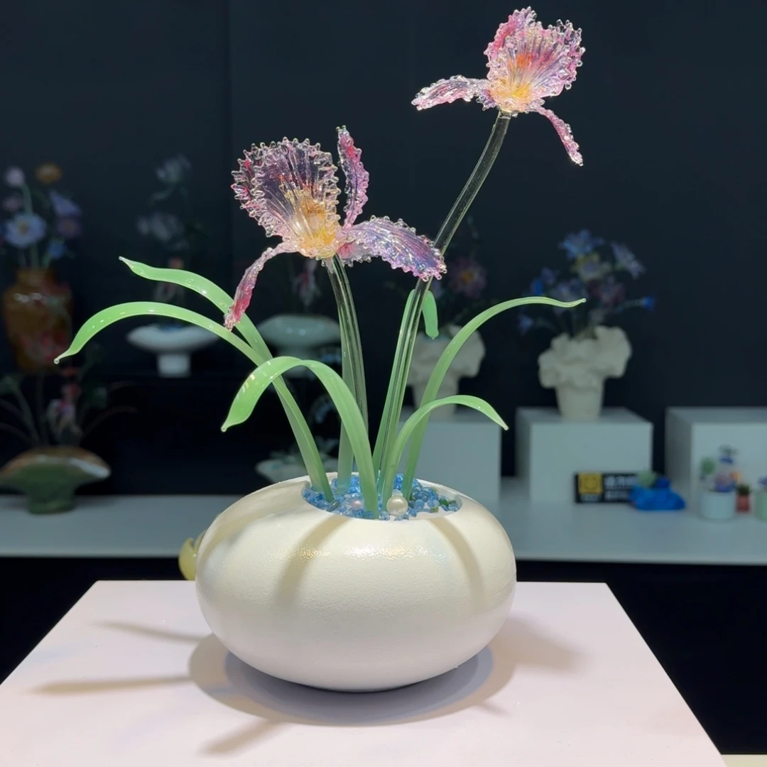 琉璃手工艺品炫彩鸢尾01