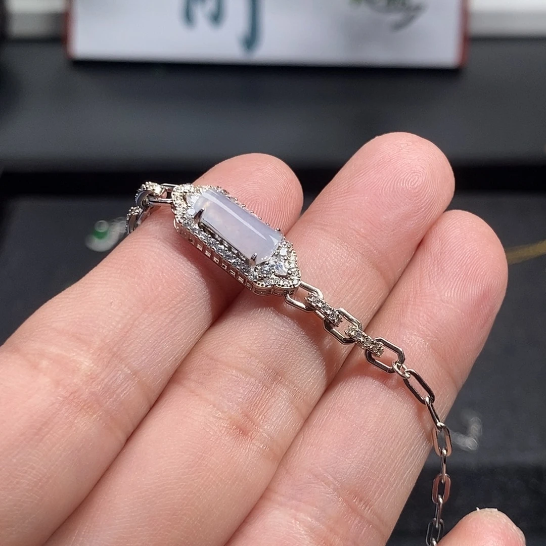 翡翠银S925镶嵌手链